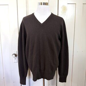 Nordstrom Lambs' Wool Brown V-Neck Knit Sweater Men's XLarge Tall XLT Career